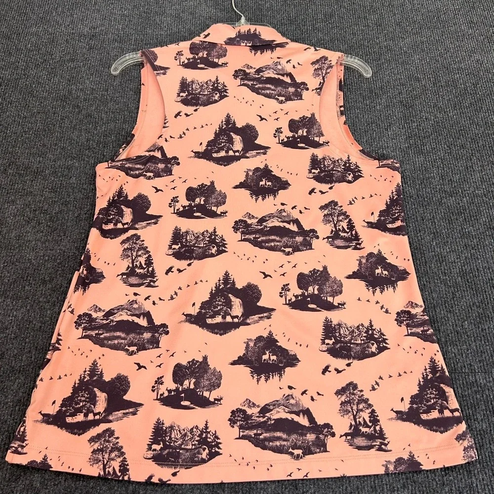 NIKE Golf Dri-Fit Women's Medium Shirt Sleeveless Polo Wildlife Country PGA Logo - Picture 8 of 12